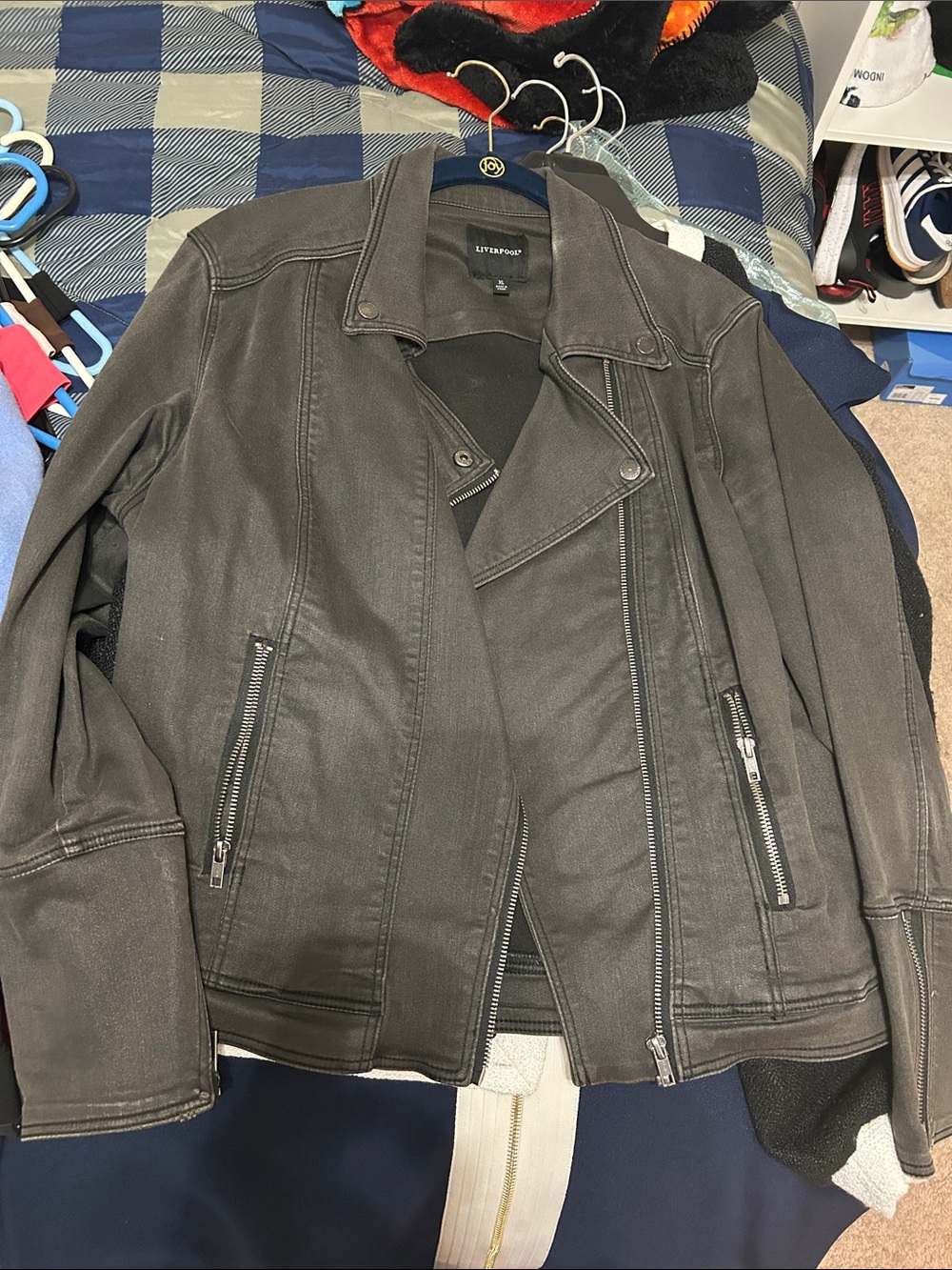 LIVERPOOL Women's Dark Grey Moto Jacket